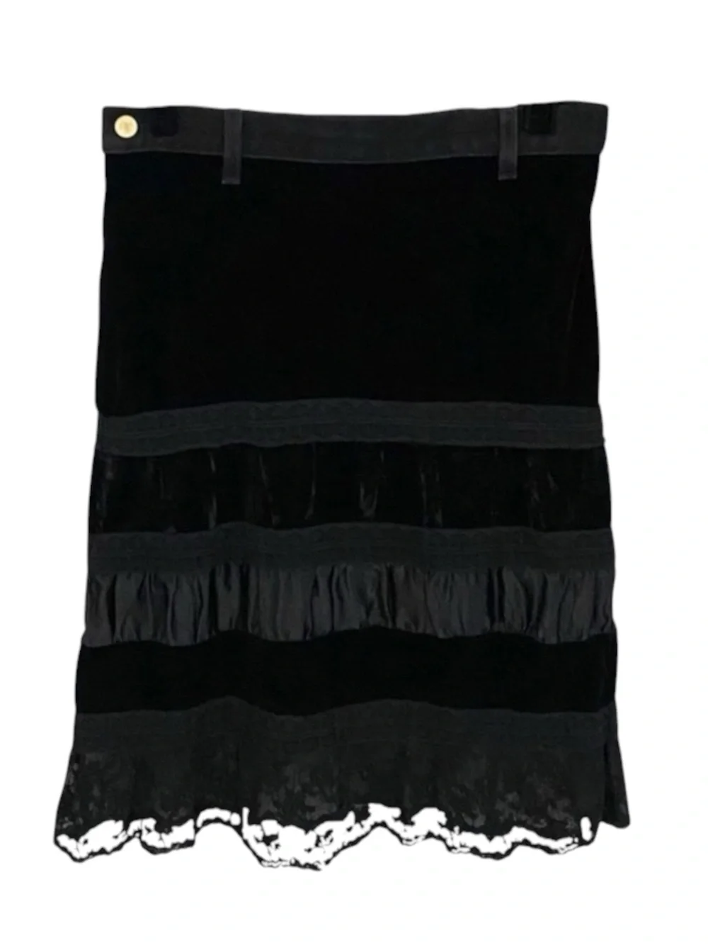 new Jimmy Star ★ Velvet PeekaBoo Lace Layer Midi Skirt ★ Handmade Indie Designer